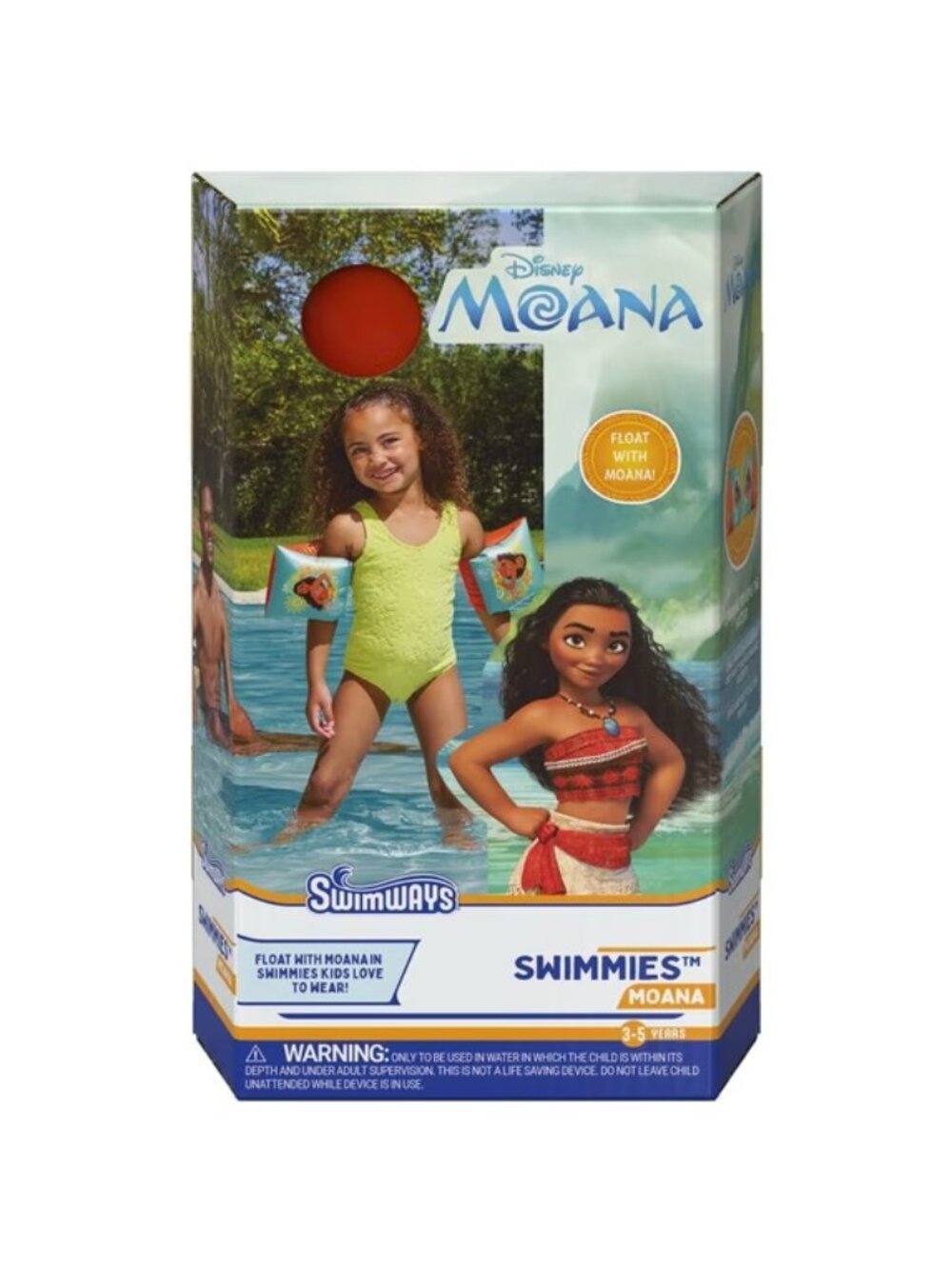 SwimWays Disney Moana Swimmies Arm Floaties Water Wings for Kids Pool Fun